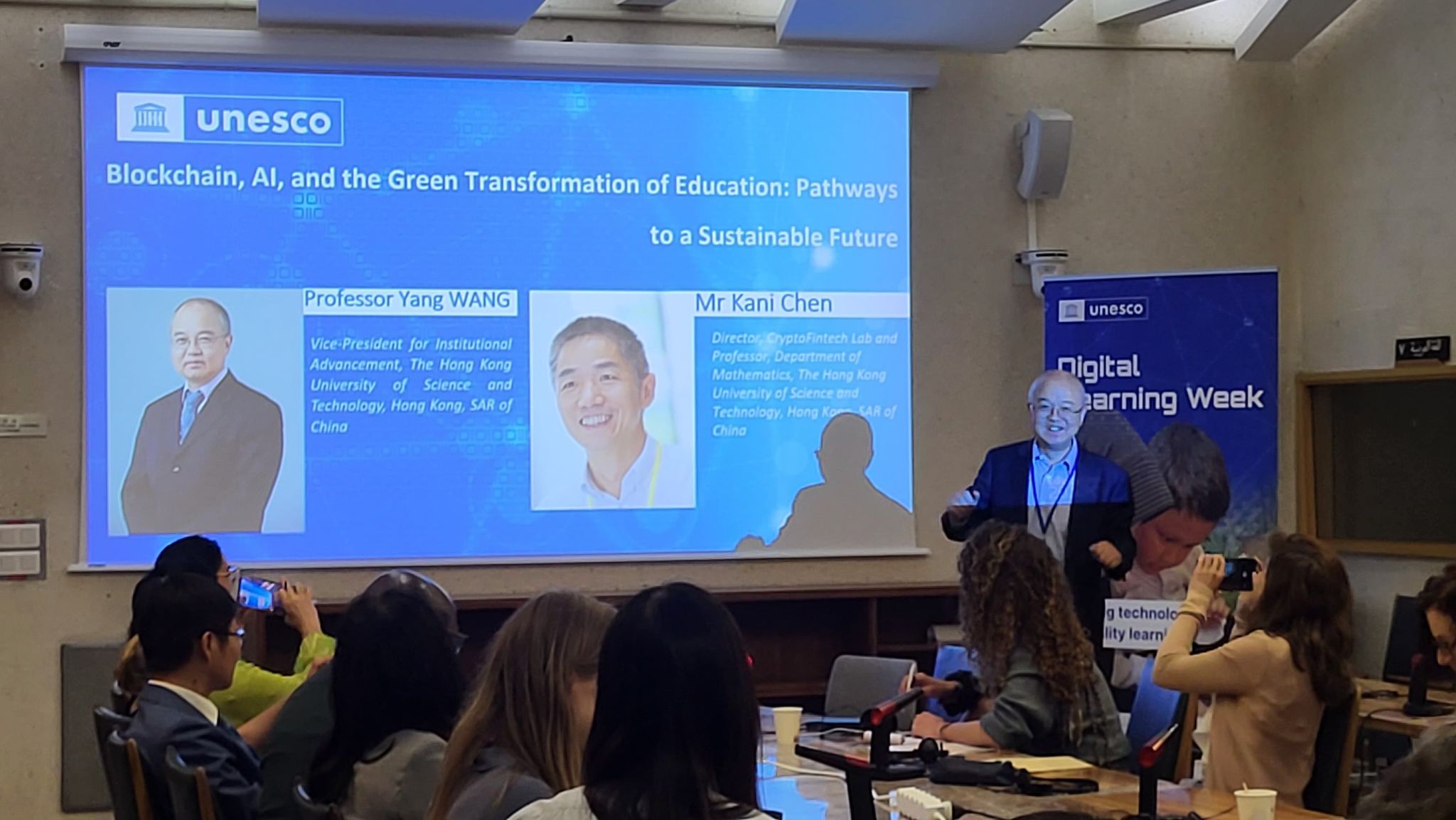 HKUST Vice-President for Institutional Advancement Prof. WANG Yang and Prof. Kani CHEN, Program Director of MSc in Financial Mathematics and Co-Director of Risk Management and Business Intelligence Program share how blockchain, AI and green transformation of education industry could shape our sustainable future.