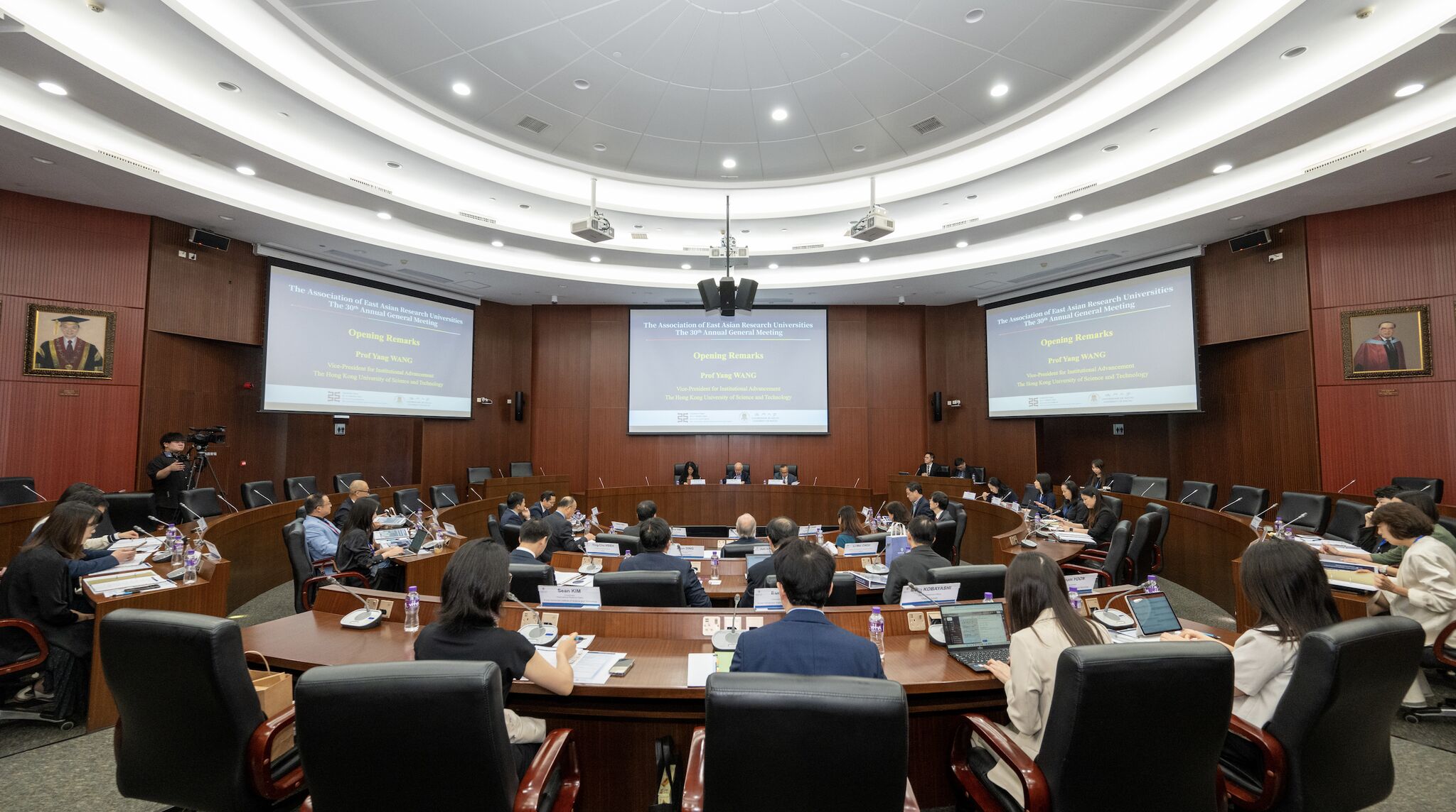 HKUST Vice President for Institutional Advancement Prof. WANG Yang chairs the 55th Board of Directors Meeting and 30th Annual General Meeting of the Association of East Asian Research Universities. 