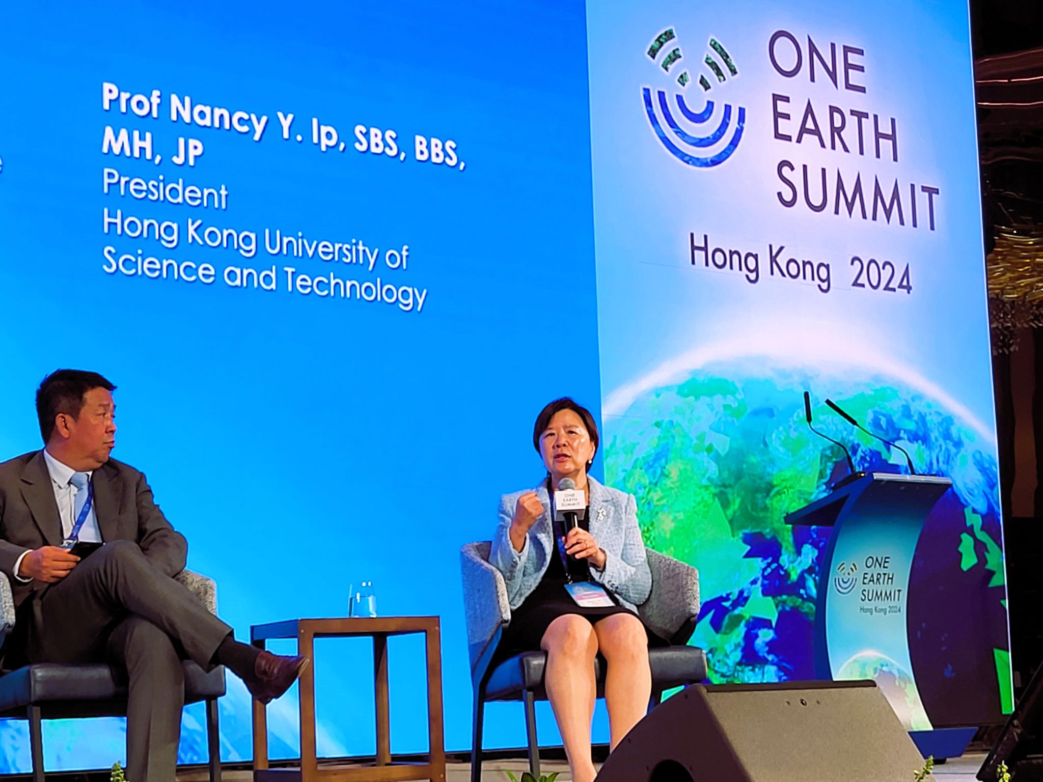 HKUST President Prof. Nancy Ip shares insights on HKUST's initiatives in driving innovation and entrepreneurship to foster scientific breakthroughs and accelerate the adoption of transformative technologies in climate and nature conservation.