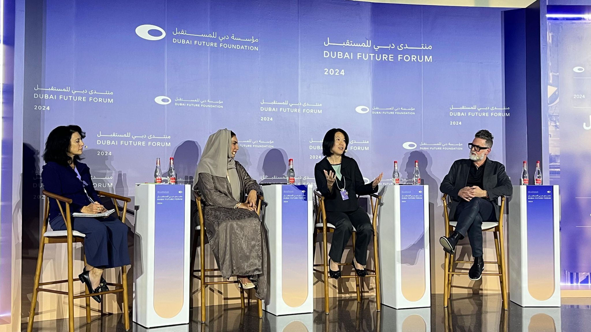 Prof. Janet HSIAO (second right) from HKUST’s Division of Social Science shares her insights during the panel discussion, “Towards Symbiosis: How is Our Relationship with Algorithmic Life-Forms Evolving?”.