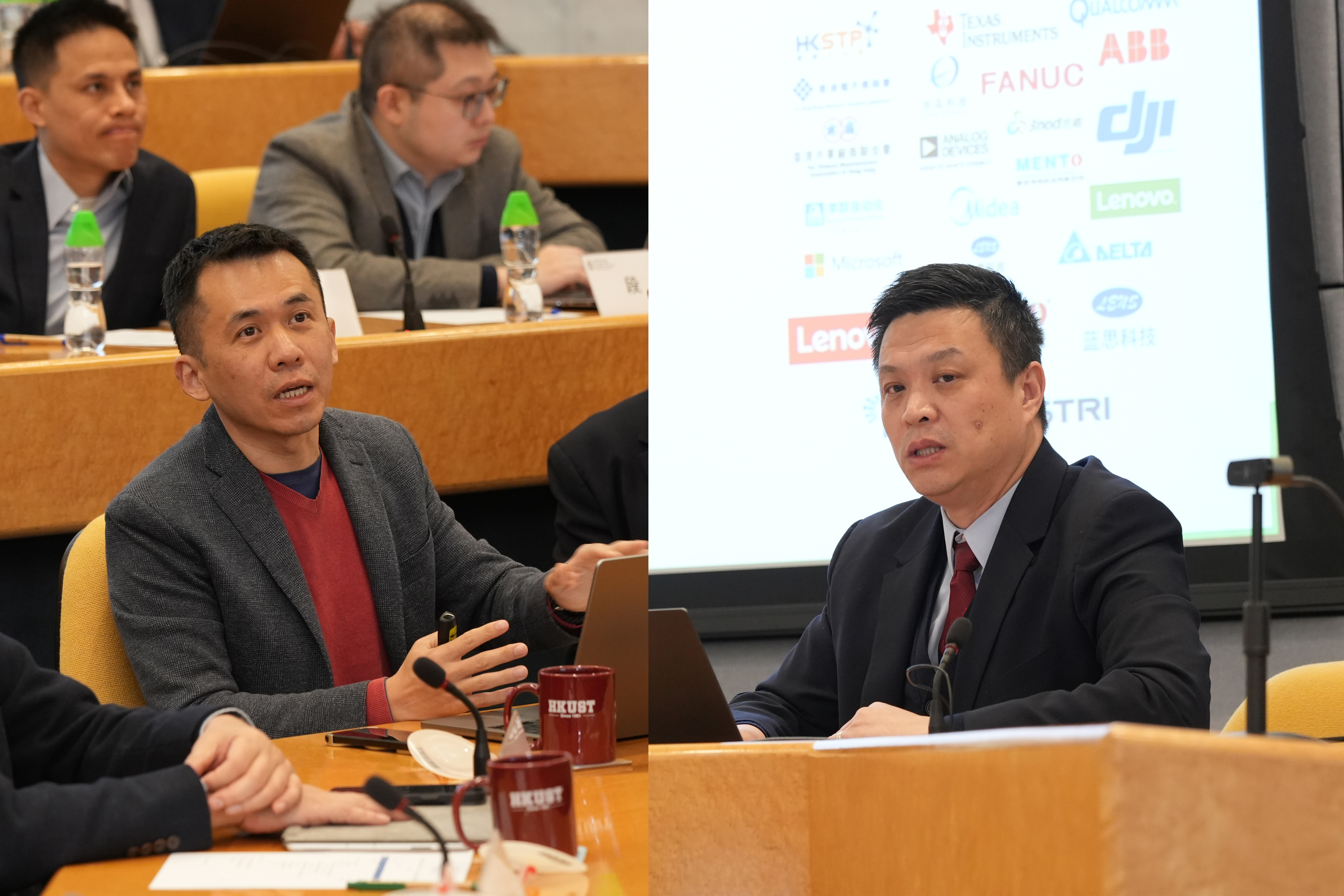 Prof. ZHANG Jiheng, Head of the Department of Industrial Engineering and Decision Analytics at HKUST (left); and Prof. ZHANG Fumin, Director of HKUST Cheng Kar-Shun Robotics Institute (right). 