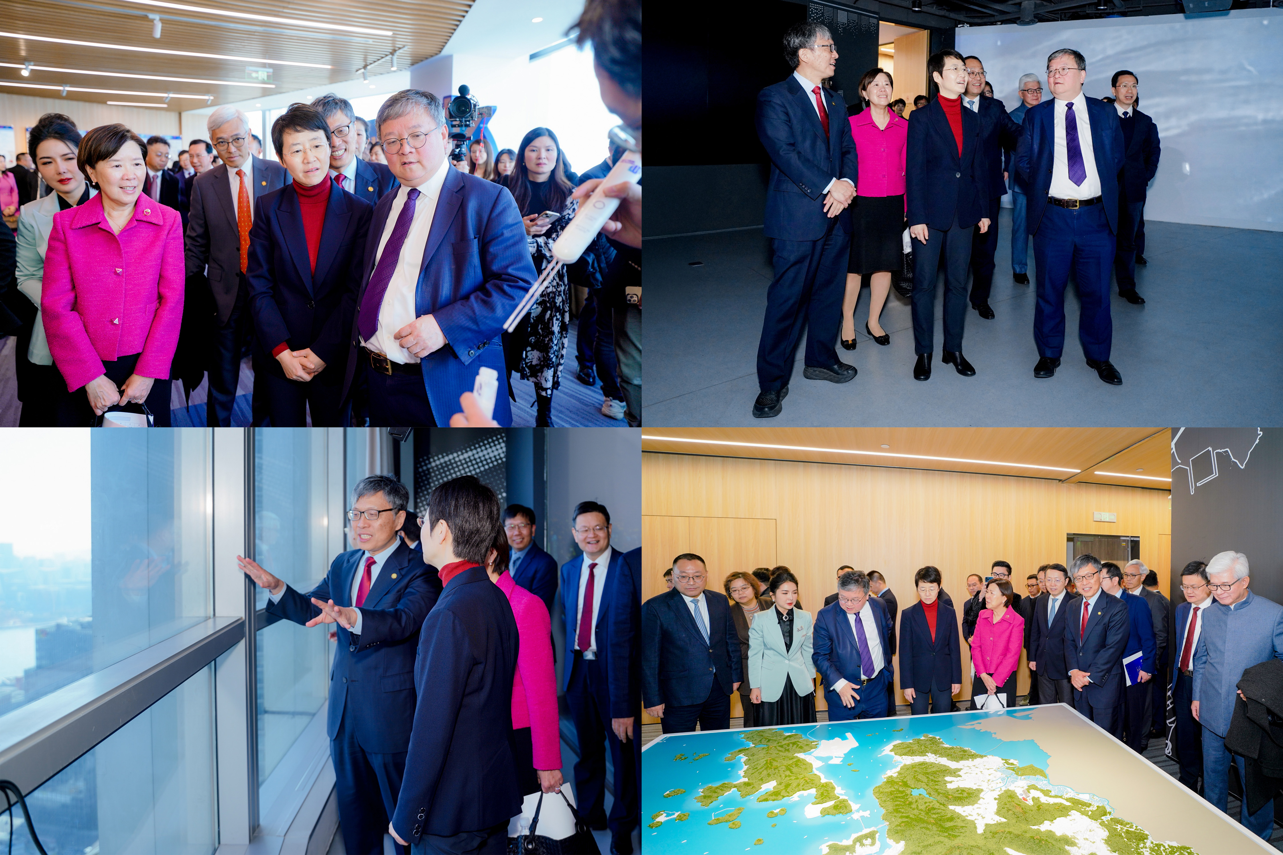 Guests tour around the HKUST Shanghai Center. 