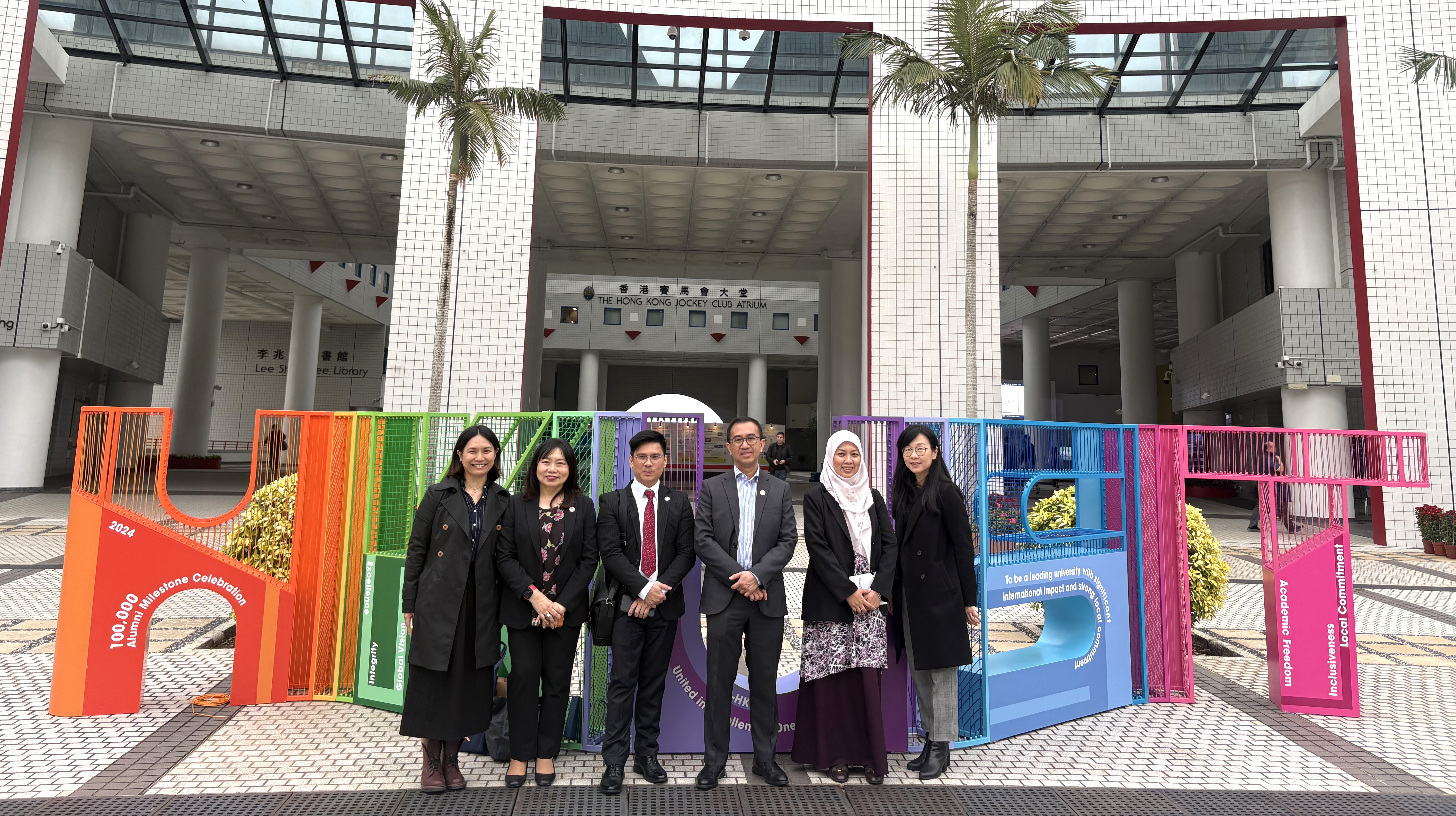 A group photo featuring the Universiti Brunei Darussalam delegation alongside the HKUST Global Engagement and Greater China Affairs Unit team.