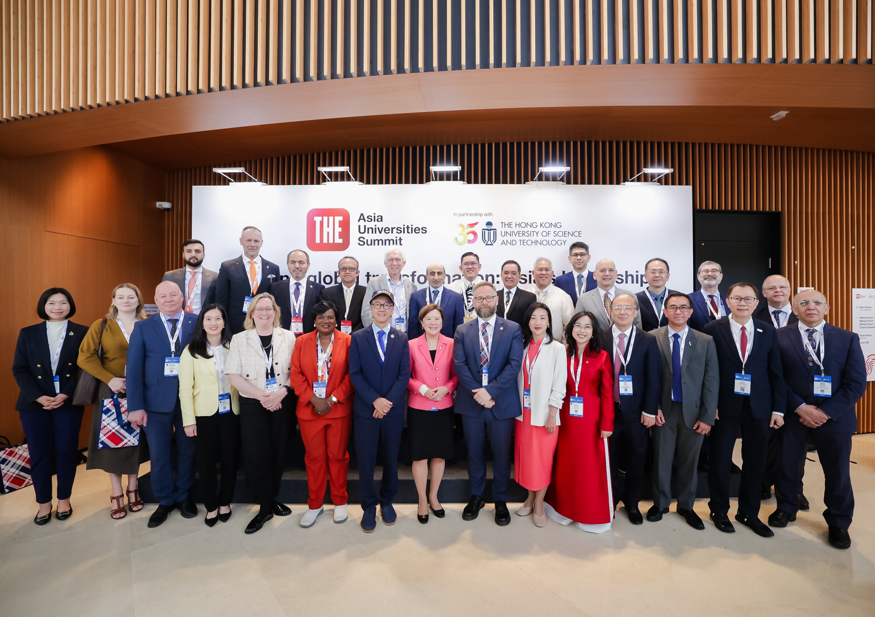 Prof. Nancy Ip, HKUST President, is joined by global leaders from the higher education sector and senior representatives from Times Higher Education.