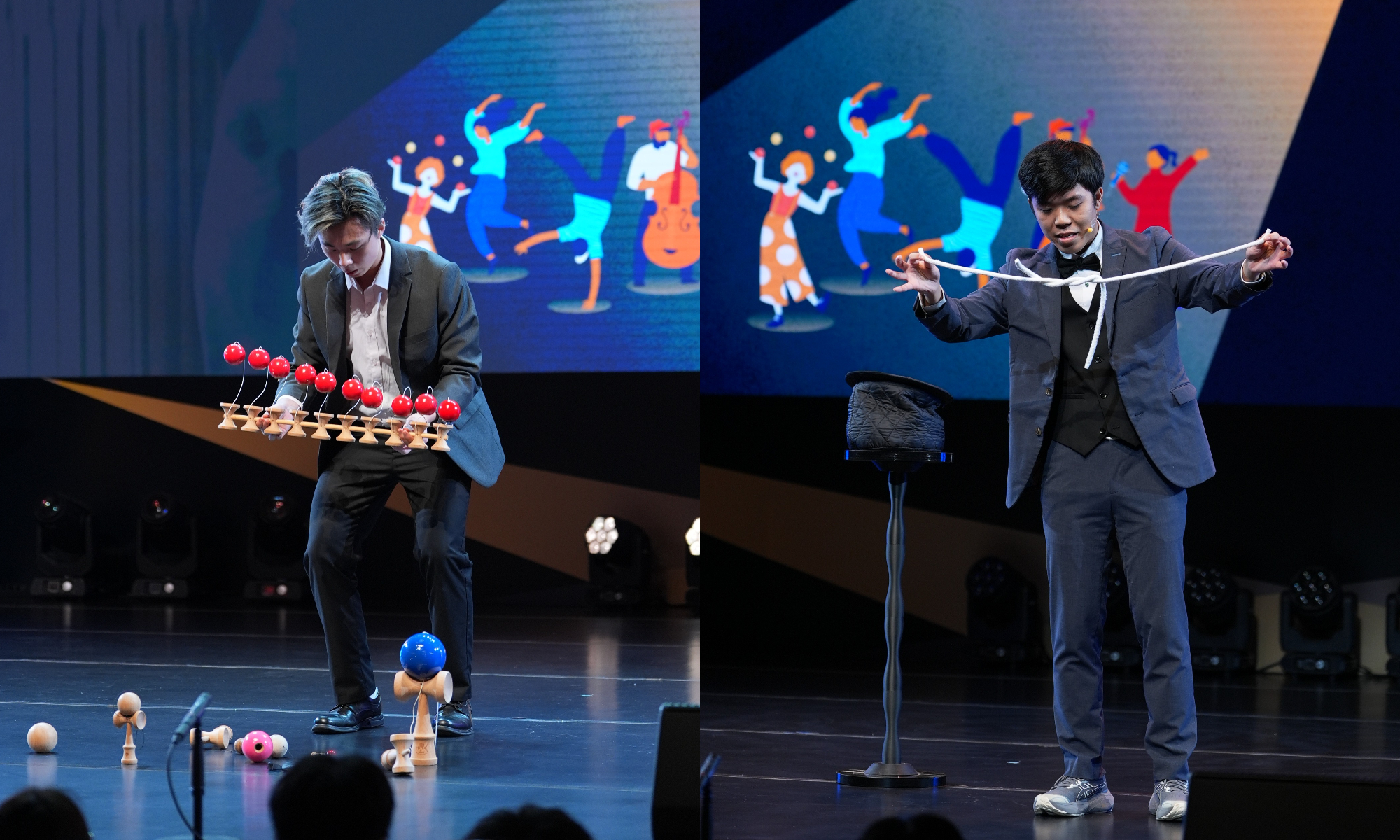 The evening also featured mind-bending magic and the traditional game, kendama.