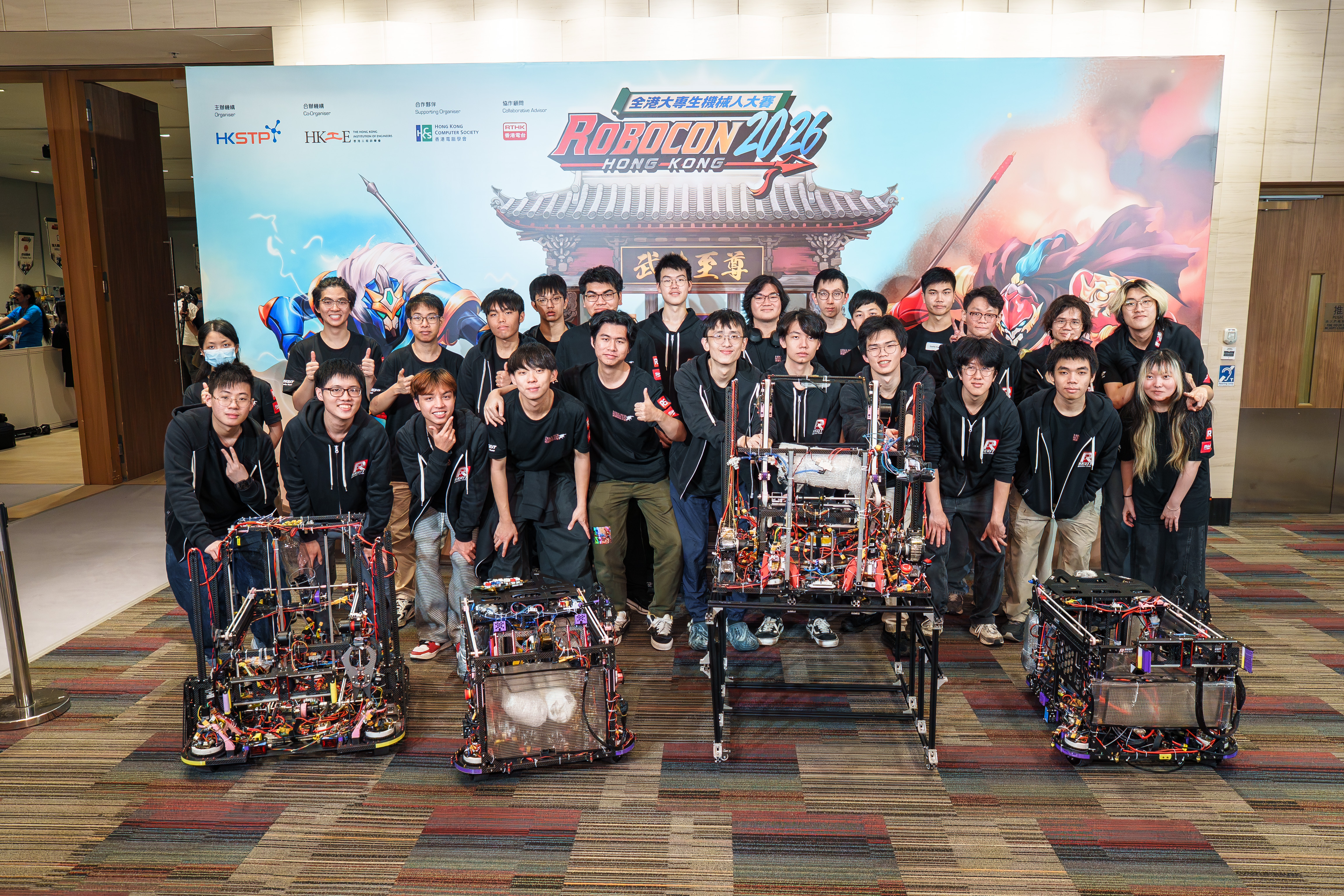 The Fiery Dragon and War Dragon squads stand proudly alongside their custom-built machines.
