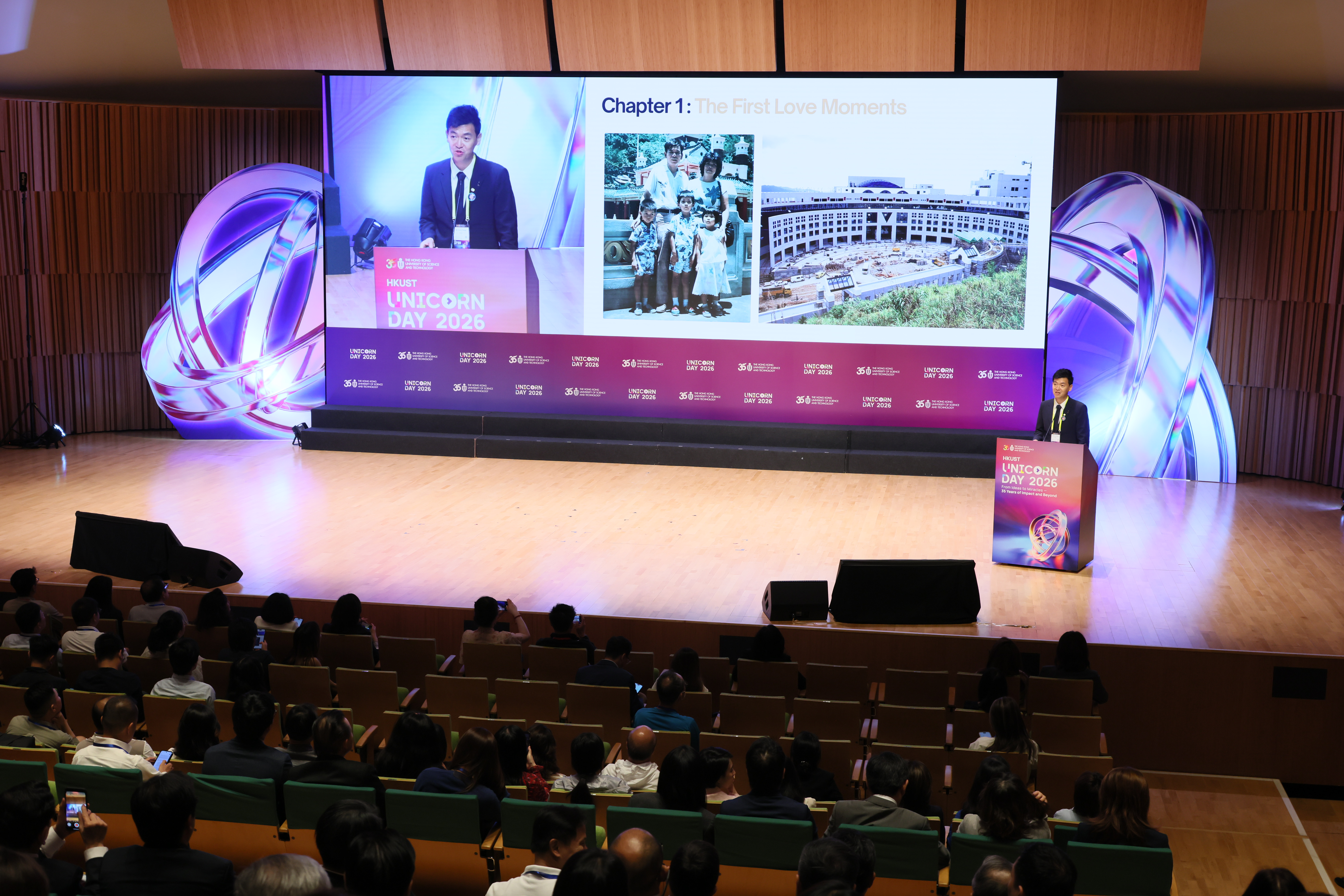Mr. Terry Tsang described his journey from humble beginnings, crediting HKUST’s unwavering support through his toughest startup challenges.