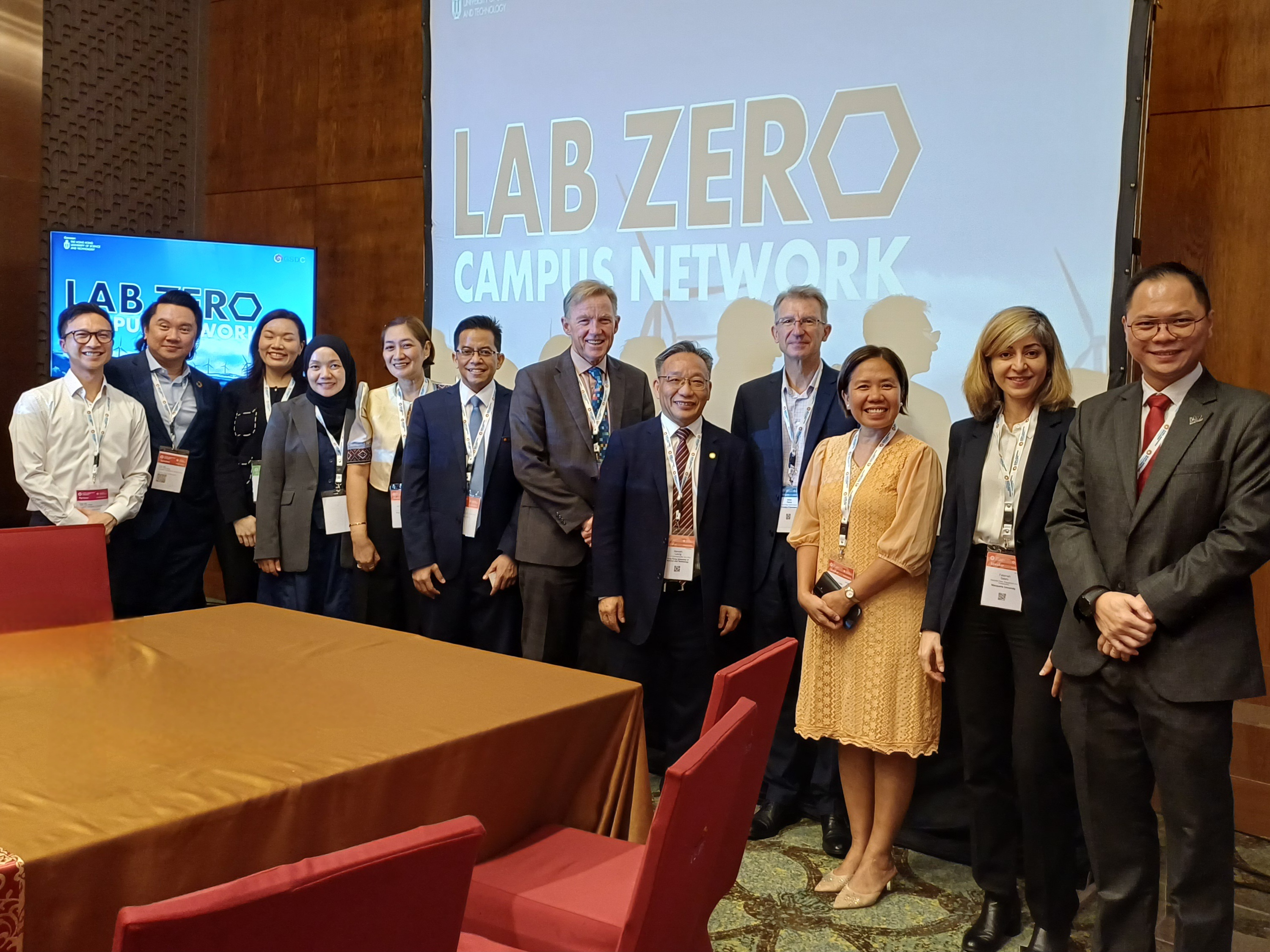 On the sidelines of GSDC 2026, HKUST brought together representatives from 14 universities for a joint exchange on Living Lab approaches to achieving net-zero. The gathering is a continuation of the Lab Zero Campus Network, a global university alliance initiated by HKUST at GSDC 2024 in Bangkok. Through a joint declaration, member universities pledged to use their campuses as living labs for sustainability research, testing and advancing real-world solutions toward carbon neutrality.