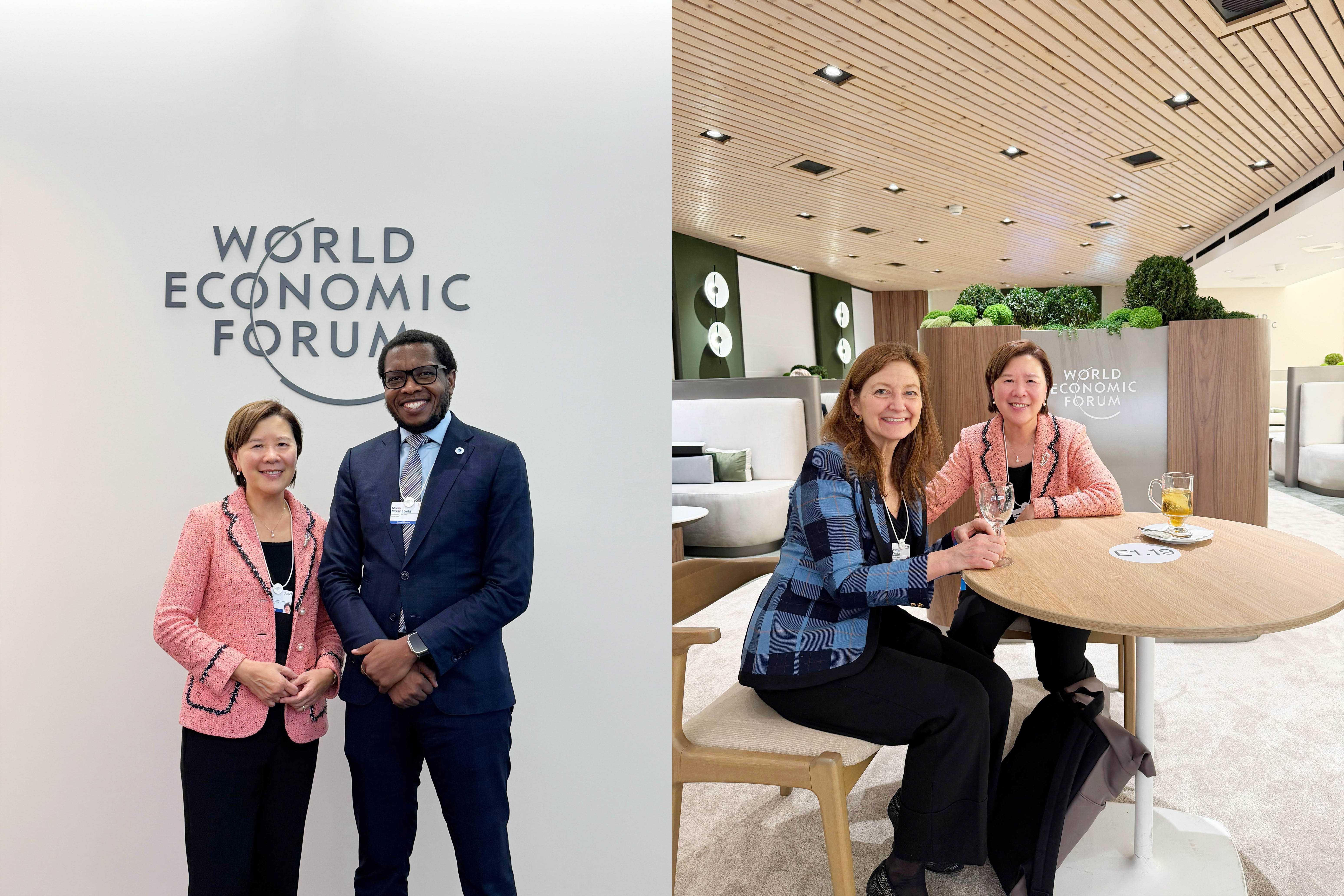 出席年会期间，叶校长与逾20位大学校长交流，包括剑桥大学校长Deborah PRENTICE教授（右图）及开普敦大学校长Mosa MOSHABELA教授（左图）。