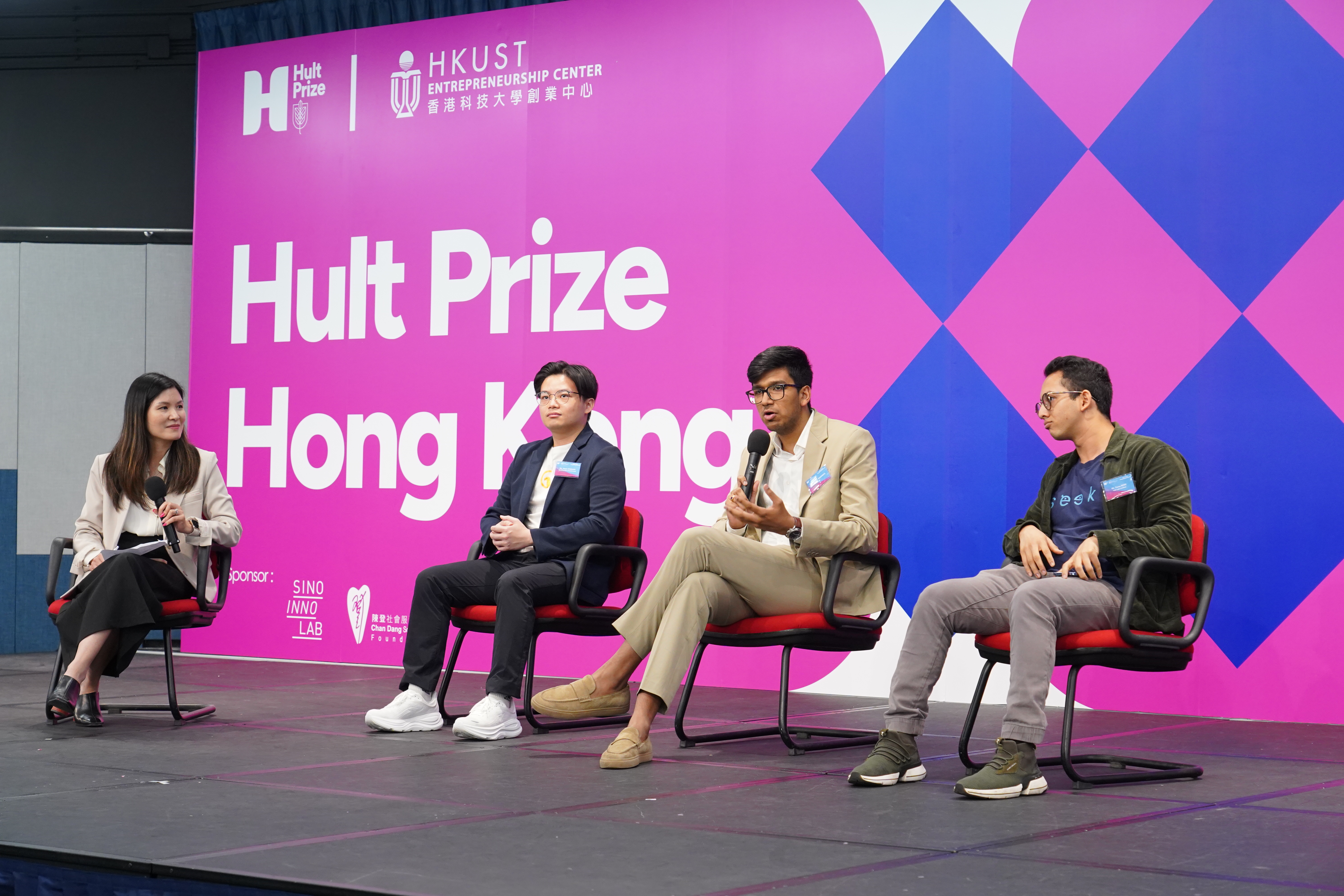 为传承经验，活动邀请了三位曾出战霍特奖区域赛（Hult Prize Nationals）的科大校友——QualiFly创办人张博滔先生、Breer创办人Naman Tekriwal先生及Vidi Lab Limited首席执行官Turzo Bose先生，在由科大创业中心总监凌恒然教授主持的专题讨论中，分享他们在「霍特奖之旅」中的成长与全球影响力。 