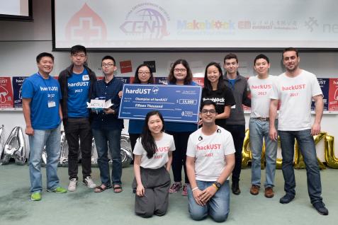  Team members of “Moving Hotel” won the champion in hardware hackathon.