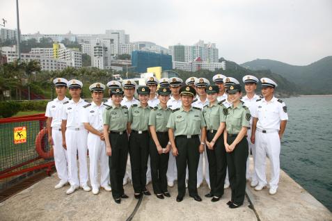 PLA officers at HKUST jetty	