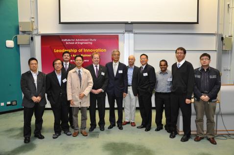 Dr Andy Palmer (front row, 4th from left); Mr Paul Miles, General Manager of Nissan Global Company Ltd. (back row), HKUST Provost Prof Wei Shyy (front row, 5th from left), Prof Richard So (front row, 4th from right), and professors from the School of Engineering.