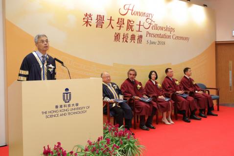  HKUST Acting President Prof Wei Shyy (first left) delivers opening speech for the ceremony.