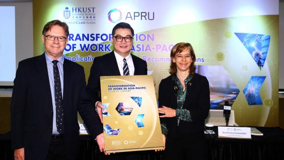 (From left) Dr. Christopher TREMEWAN, Secretary General of APRU; Prof. TAM Kar-Yan, Project Lead and Dean of HKUST Business School; and Ms. Christina SCHÖNLEBER, Director (Policy and Programs) of APRU (From left) Dr. Christopher TREMEWAN, Secretary General of APRU; Prof. TAM Kar-Yan, Project Lead and Dean of HKUST Business School; and Ms. Christina SCHÖNLEBER, Director (Policy and Programs) of APRU