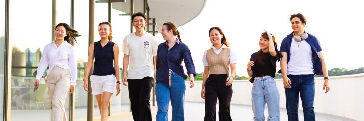 Students walking in campus